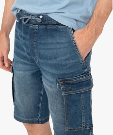 bermuda en jean homme coupe cargo delave eco-concu gris shorts en jeanC830001_2