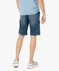 bermuda en jean homme coupe cargo delave eco-concu gris shorts en jeanC830001_3