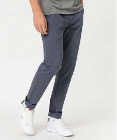 pantalon chino en coton stretch coupe slim homme gris pantalonsC830301_1