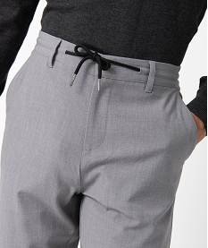 pantalon homme en toile avec taille ajustable gris pantalons de costumeC830701_2