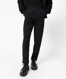 pantalon homme en toile avec taille ajustable noir pantalonsC830901_1