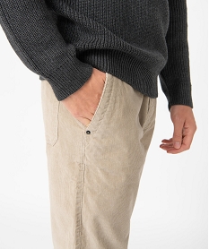 pantalon homme en velours cotele beige pantalons de costumeC831601_2