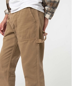 pantalon homme coupe regular avec larges poches plaquees brun pantalons de costumeC831901_2