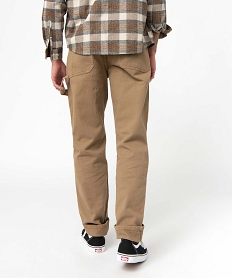 pantalon homme coupe regular avec larges poches plaquees brun pantalons de costumeC831901_3