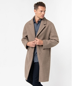 GEMO Manteau homme court coupe oversize Beige