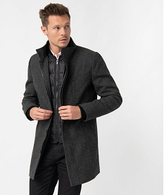 manteau homme court avec col interieur amovible noirC834301_1