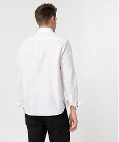 chemise homme en maille texturee blanc chemise manches longuesC835601_3