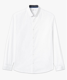 chemise homme en maille texturee blanc chemise manches longuesC835601_4