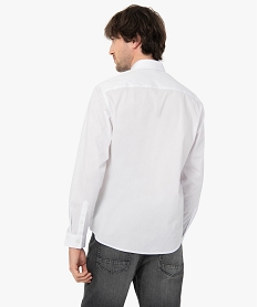 chemise homme a manches longues coupe regular en coton stretch blanc chemise manches longuesC835701_3
