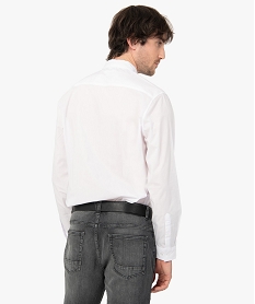 chemise homme uni a manches longues repassage facile blanc chemise manches longuesC836001_3