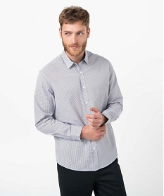 chemise homme a micro motifs multicolore chemise manches longuesC836101_1