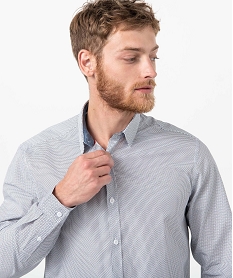 chemise homme a micro motifs multicolore chemise manches longuesC836101_2