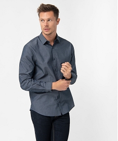 chemise homme a micro-motifs bleuC836701_1