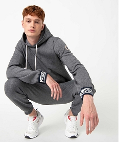 GEMO Pantalon de jogging homme avec ceinture imprimée - Camps United Gris