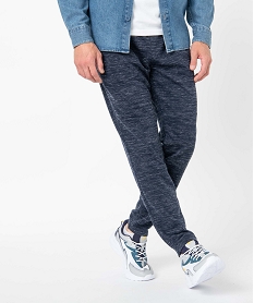 pantalon homme en maille coupe ajuste bleu pantalonsC837201_1