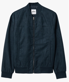 GEMO Blouson homme en suédine unie fermeture zippée Gris