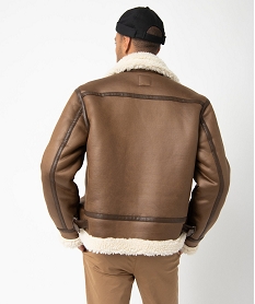 blouson homme avec doublure chaude en sherpa brunC839101_3