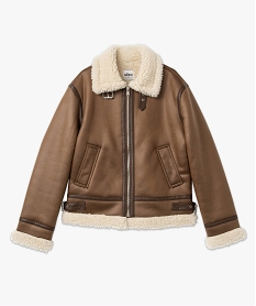 blouson homme avec doublure chaude en sherpa brunC839101_4
