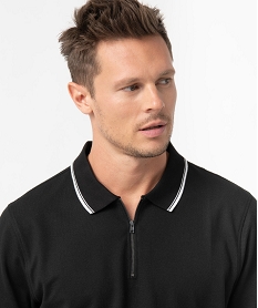 polo homme a manches courtes avec col zippe noirC839901_2