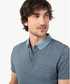 polo homme a fines rayures et manches courtes bleu polosC840201_2