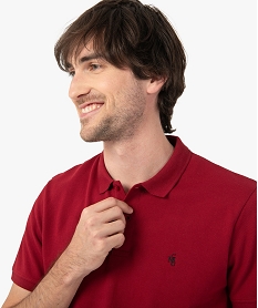 polo homme a manches courtes en maille piquee rouge polosC840301_2
