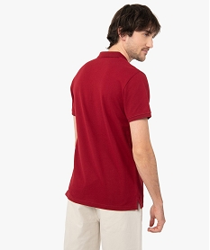 polo homme a manches courtes en maille piquee rouge polosC840301_3