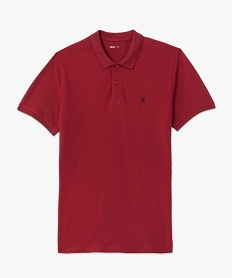 polo homme a manches courtes en maille piquee rouge polosC840301_4
