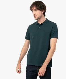 polo homme a manches courtes en maille piquee vertC840401_1