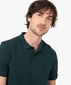 polo homme a manches courtes en maille piquee vert polosC840401_2