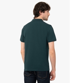 polo homme a manches courtes en maille piquee vert polosC840401_3