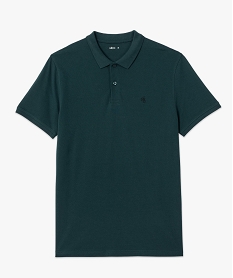 polo homme a manches courtes en maille piquee vert polosC840401_4