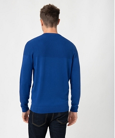 pull homme a col rond avec zip sur lepaule bleu pullsC841501_3