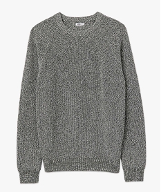 pull homme a col rond en maille chinee gris pullsC842001_4