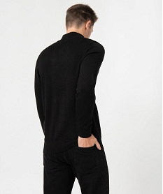 pull homme en maille fine avec col camionneur noir pullsC842301_3