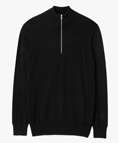 pull homme en maille fine avec col camionneur noir pullsC842301_4