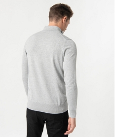 pull homme en maille fine avec col camionneur gris pullsC842401_3