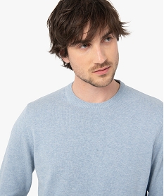 pull homme a col rond en coton bleu pullsC843001_2