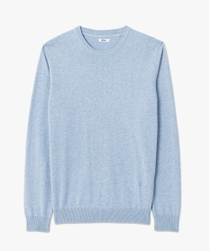 pull homme a col rond en coton bleu pullsC843001_4