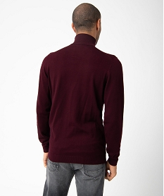 pull homme a col roule en maille fine rouge pullsC843701_3