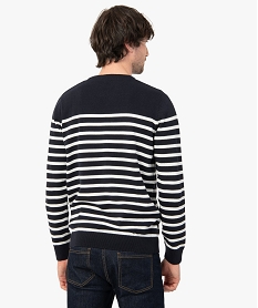 pull homme a rayures bleu pullsC843901_3