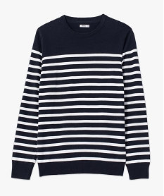 pull homme a rayures bleu pullsC843901_4