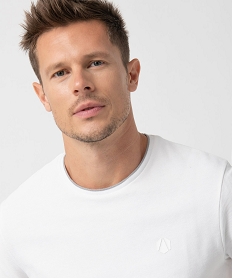 tee-shirt homme a manches courtes en maille piquee blanc tee-shirtsC844201_2