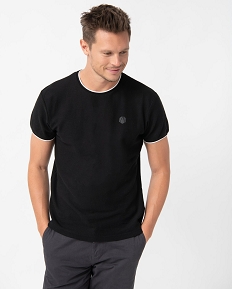 tee-shirt homme a manches courtes en maille piquee noir tee-shirtsC844301_1