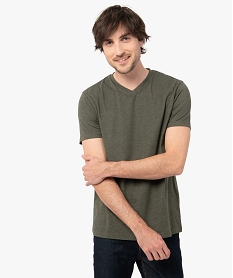 tee-shirt a manches courtes et col v homme vert tee-shirtsC844801_1