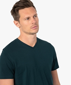 tee-shirt homme a manches courtes et col v vert tee-shirtsC845101_2