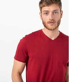 tee-shirt a manches courtes et col v homme rouge tee-shirtsC846301_2