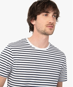tee-shirt homme a manches courtes et rayures marinieres imprime tee-shirtsC846401_2