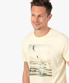 tee-shirt homme a manches courtes motif surf jaune tee-shirtsC846701_2