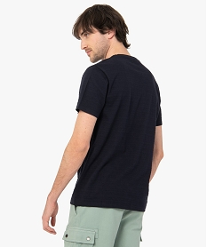 tee-shirt homme a manches courtes uni a imprime relief bleu tee-shirtsC847001_3