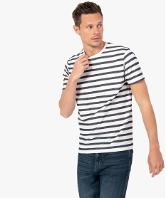 tee-shirt homme a manches courtes uni a rayures chevrons imprime tee-shirtsC847401_1